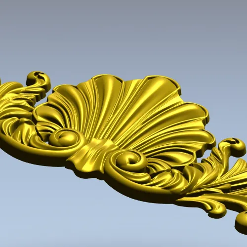 Shell & Acanthus Central Ornament - 3D STL for CNC