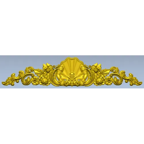 Резная накладка "Ракушечный картуш Рококо" - STL 3D модель для ЧПУ