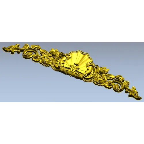 Резная накладка "Ракушечный картуш Рококо" - STL 3D модель для ЧПУ