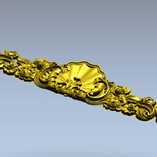 Резная накладка "Ракушечный картуш Рококо" - STL 3D модель для ЧПУ