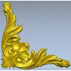 Рокайльный угловой декор STL для ЧПУ - флоральный картуш