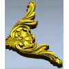 Рокайльный угловой декор STL для ЧПУ - флоральный картуш