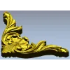 Рокайльный угловой декор STL для ЧПУ - флоральный картуш