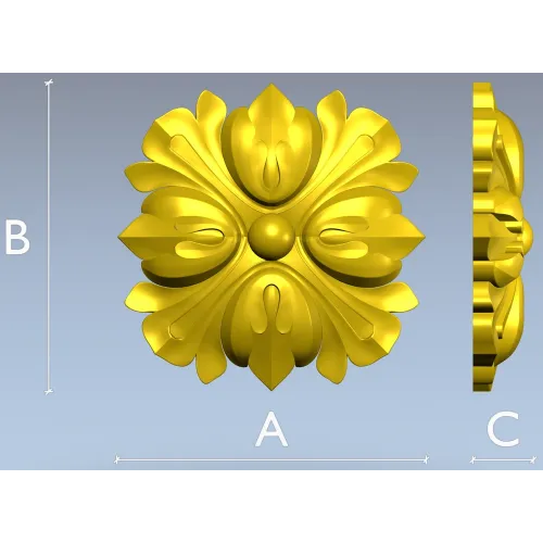 Флоральный медальон - 3D модель STL для ЧПУ