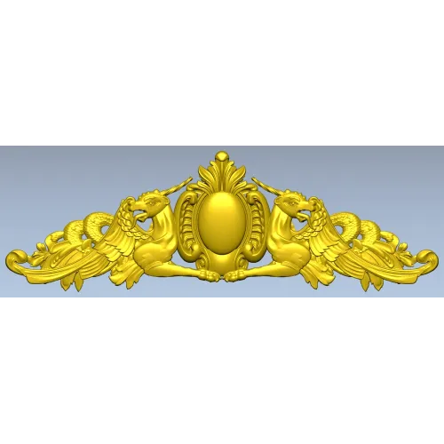 Грифонный картуш с медальоном - 3D модель STL для ЧПУ