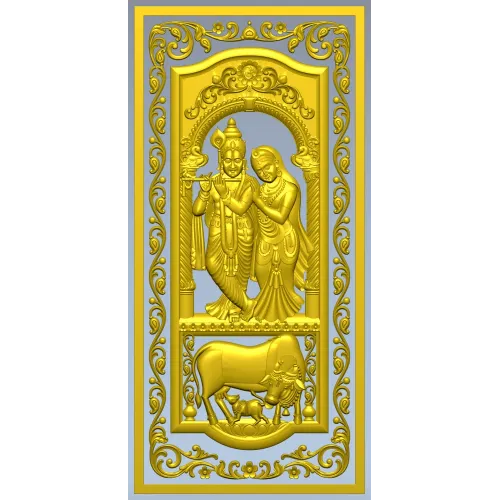 Рельефная панель "Радха и Кришна" - STL для ЧПУ