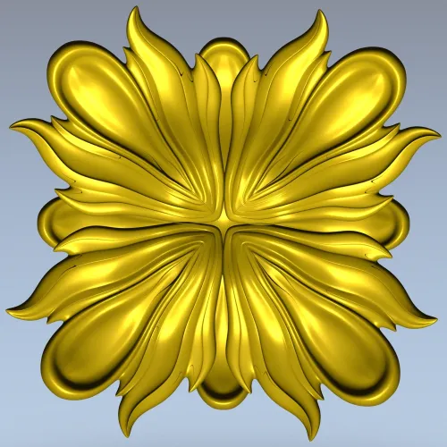 Ornate Floral Rosette - STL 3D Model for CNC Carving