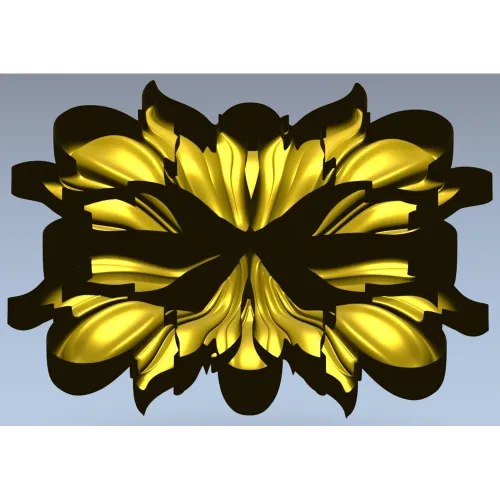 Ornate Floral Rosette - STL 3D Model for CNC Carving