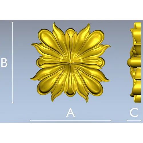 Ornate Floral Rosette - STL 3D Model for CNC Carving