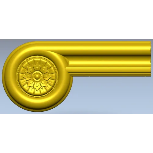 Fluted Rosette Terminal - STL 3D model for CNC