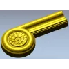 Fluted Rosette Terminal - STL 3D model for CNC