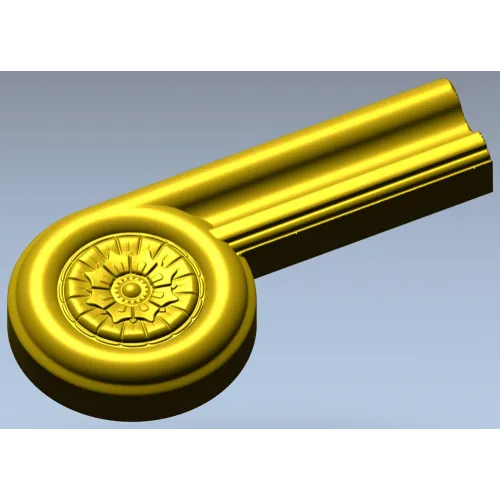 Fluted Rosette Terminal - STL 3D model for CNC