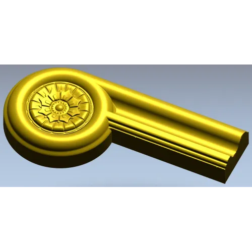 Fluted Rosette Terminal - STL 3D model for CNC