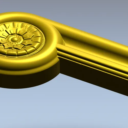 Fluted Rosette Terminal - STL 3D model for CNC