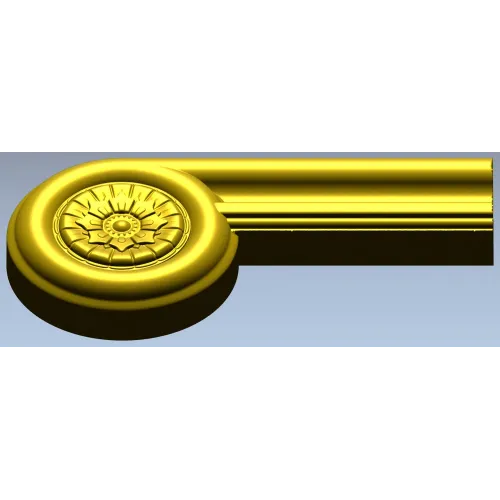 Fluted Rosette Terminal - STL 3D model for CNC