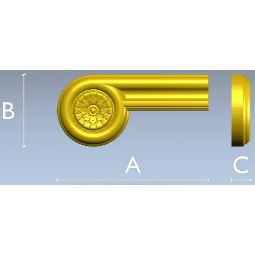 Fluted Rosette Terminal - STL 3D model for CNC