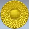 Sunflower Rosette - High-Relief STL 3D Model for CNC