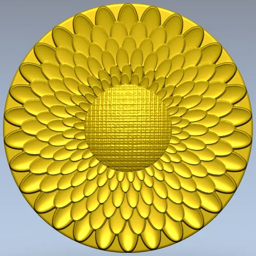 Sunflower Rosette - High-Relief STL 3D Model for CNC