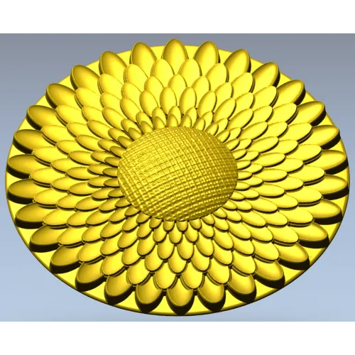 Sunflower Rosette - High-Relief STL 3D Model for CNC