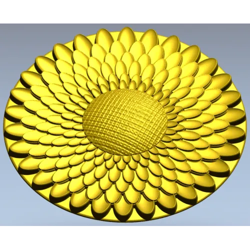 Sunflower Rosette - High-Relief STL 3D Model for CNC