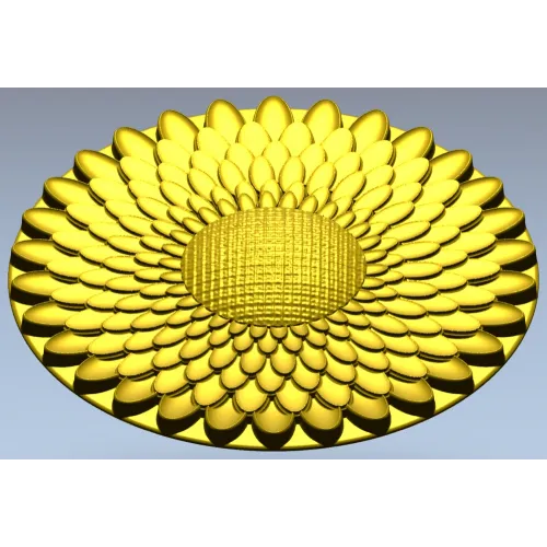 Sunflower Rosette - High-Relief STL 3D Model for CNC