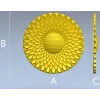 Sunflower Rosette - High-Relief STL 3D Model for CNC
