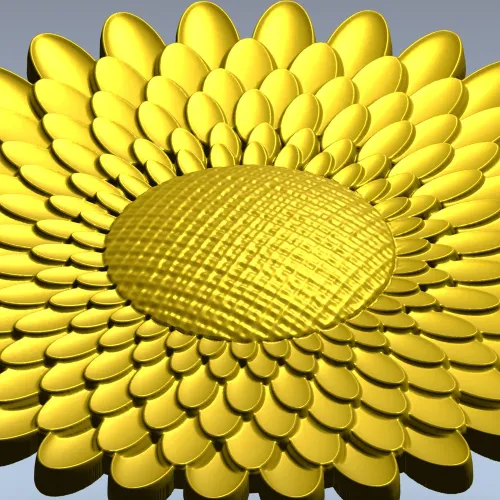 Sunburst Rosette 3D STL for CNC
