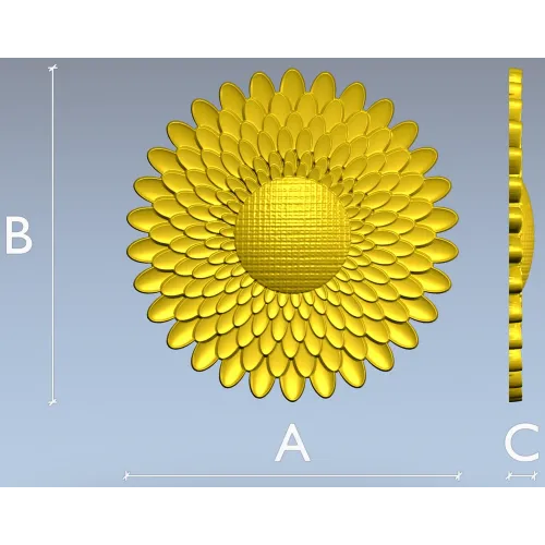 Sunburst Rosette 3D STL for CNC