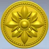 Regal Fleur Rosette - decorative round rosette STL for CNC milling