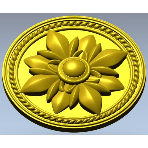 Regal Fleur Rosette - decorative round rosette STL for CNC milling