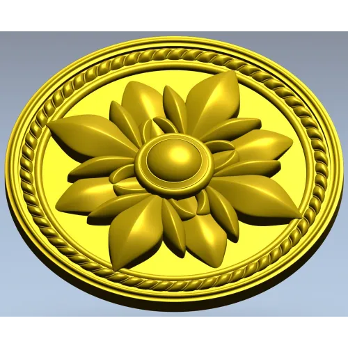 Regal Fleur Rosette - decorative round rosette STL for CNC milling