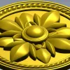 Regal Fleur Rosette - decorative round rosette STL for CNC milling