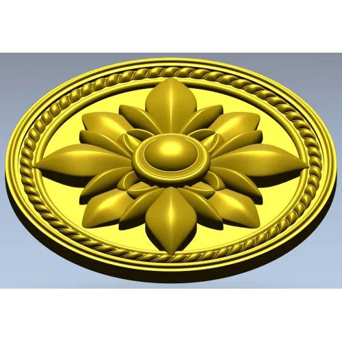 Regal Fleur Rosette - decorative round rosette STL for CNC milling