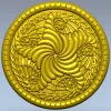 Spiral Acanthus Rosette STL 3D model for CNC
