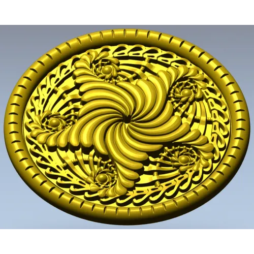 Spiral Acanthus Rosette STL 3D model for CNC