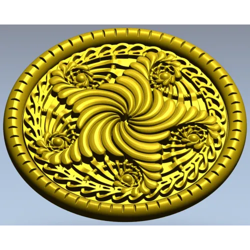 Spiral Acanthus Rosette STL 3D model for CNC