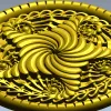 Spiral Acanthus Rosette STL 3D model for CNC
