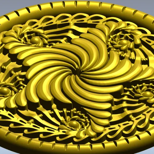 Spiral Acanthus Rosette STL 3D model for CNC