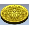 Декоративный круглый медальон с растительным орнаментом - STL для ЧПУ