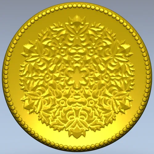 Circular Floral Rosette - STL 3D model for CNC milling