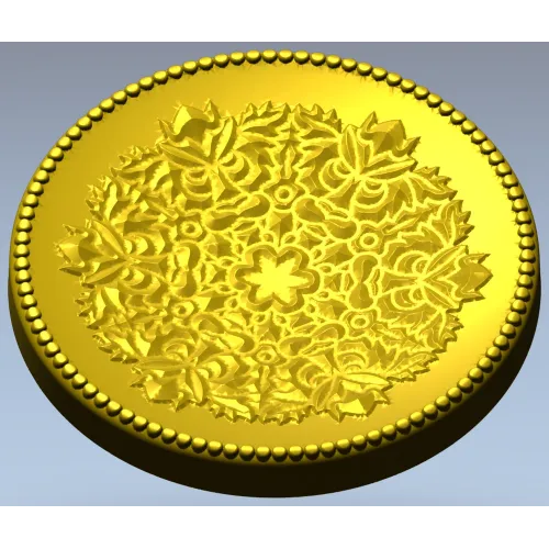 Circular Floral Rosette - STL 3D model for CNC milling