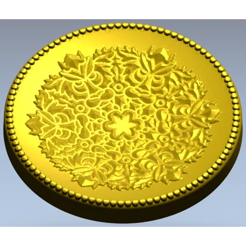Circular Floral Rosette - STL 3D model for CNC milling