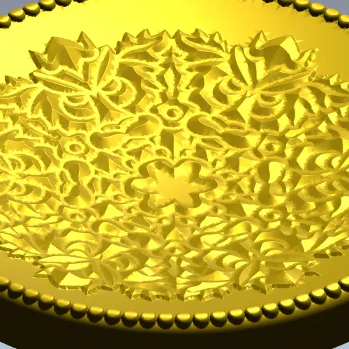 Circular Floral Rosette - STL 3D model for CNC milling