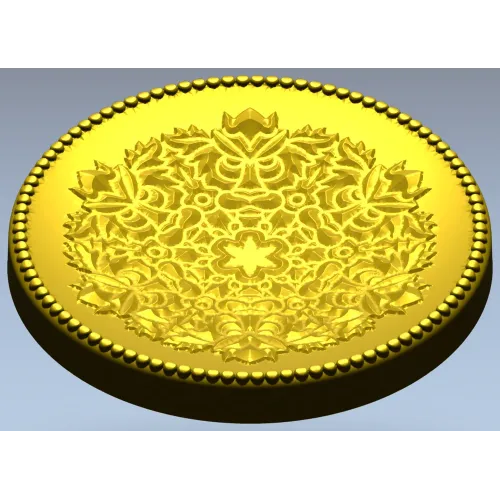 Circular Floral Rosette - STL 3D model for CNC milling