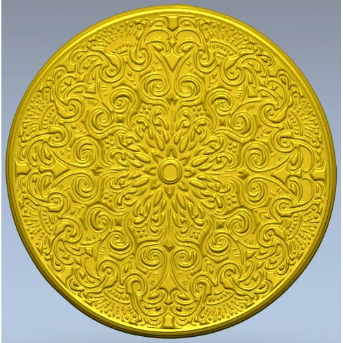 Ornate Circular Rosette - STL 3D Model for CNC Milling