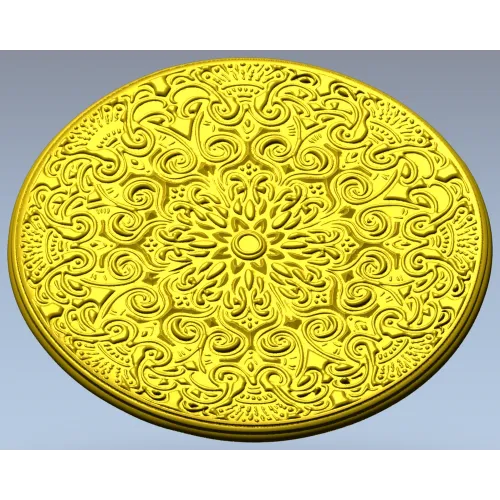 Ornate Circular Rosette - STL 3D Model for CNC Milling