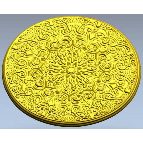 Ornate Circular Rosette - STL 3D Model for CNC Milling