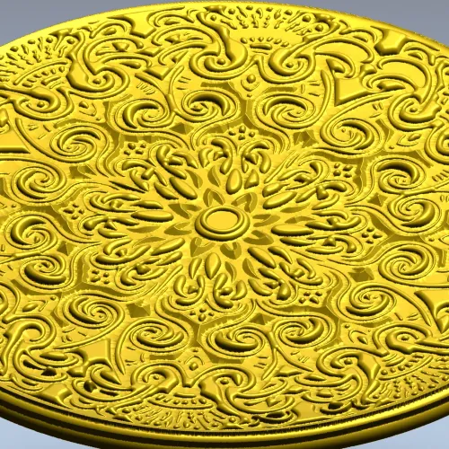 Ornate Circular Rosette - STL 3D Model for CNC Milling
