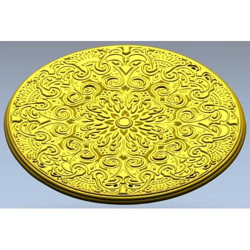 Ornate Circular Rosette - STL 3D Model for CNC Milling
