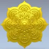 Лотосная мандала - декоративная rosette в формате STL для ЧПУ